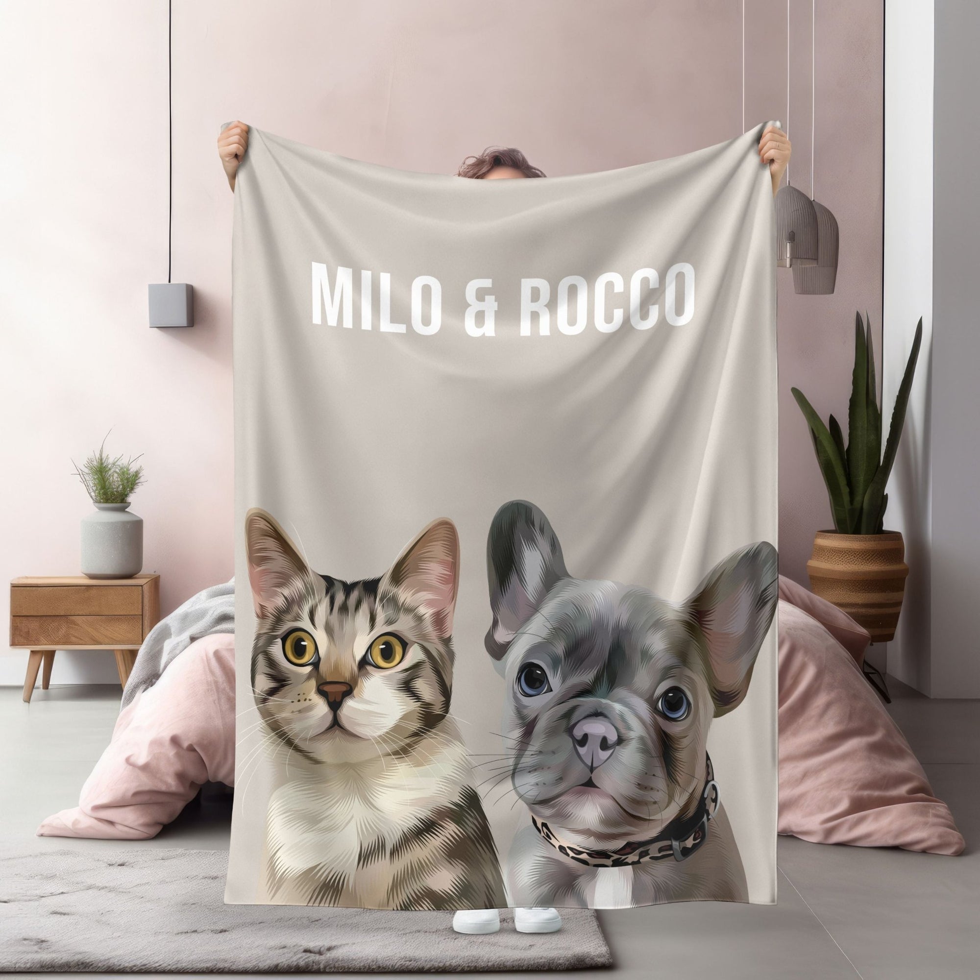 CUSTOM PET PORTRAIT BLANKETS and THROWS